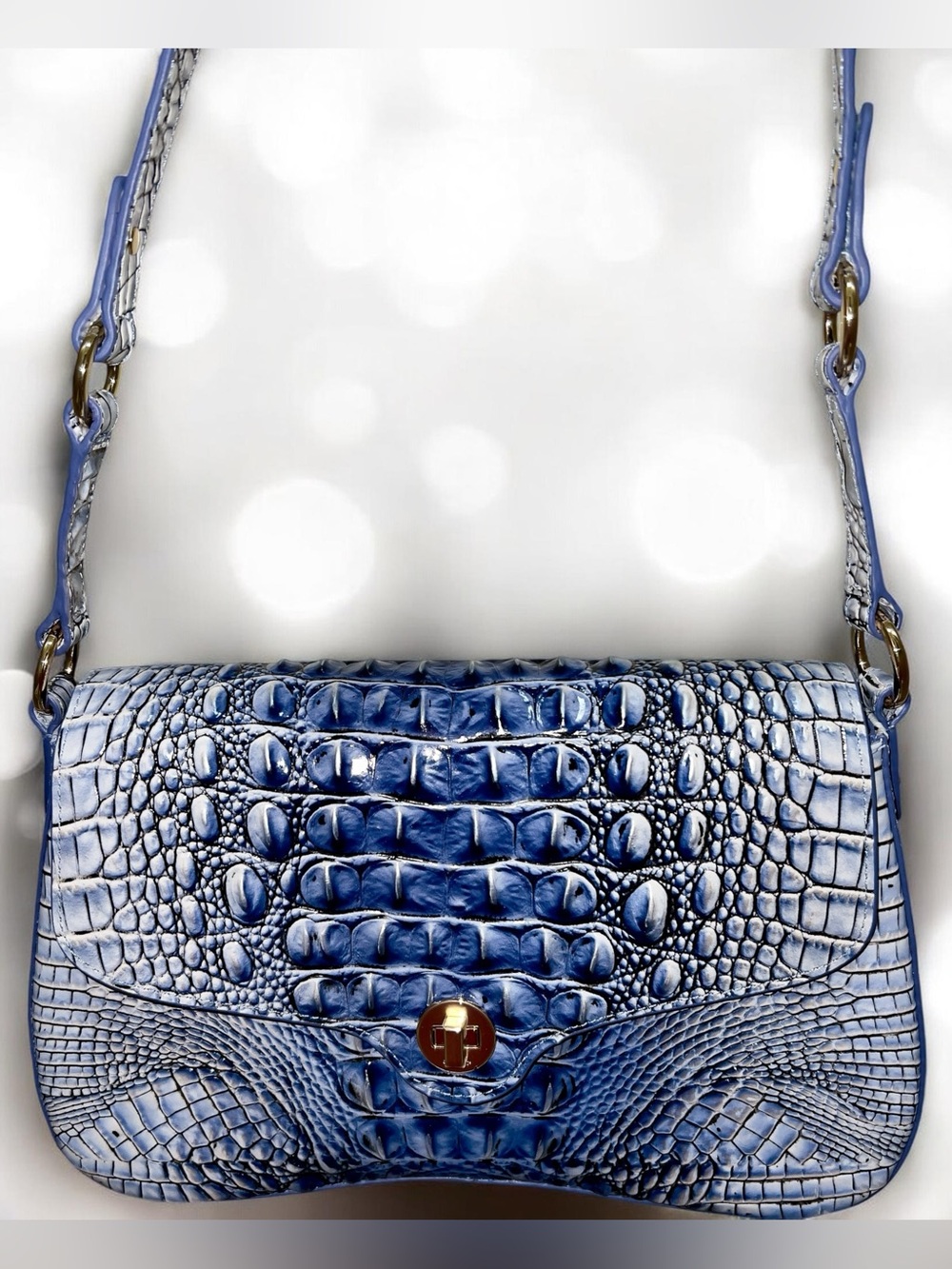 NWT Brahmin Leather NERIDA Shoulder Bag, Bellbottom Blue Ombre Melbourne